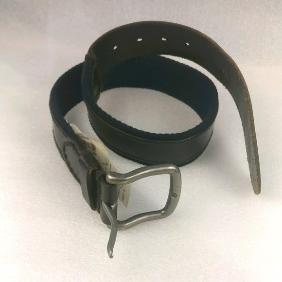 Tweed+💯%Cow Leather Solid Brass Buckle retro belt - Picture 2 of 13